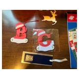 Large Holiday Gift Tag and Ornament Assortment with Santa Bucket