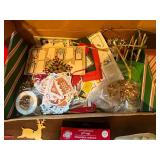 Large Holiday Gift Tag and Ornament Assortment with Santa Bucket