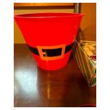 Large Holiday Gift Tag and Ornament Assortment with Santa Bucket