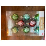 Large Lot of Christmas Ornaments, Garland, Lights and Storage Bin