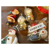 Large Lot of Christmas Ornaments, Garland, Lights and Storage Bin