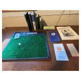 Golf Enthusiast Lot W Book Collection & Dallas Cowboys Turf Tee Mat and Floating Golf Game