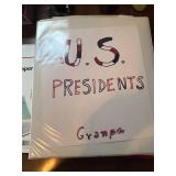 Mixed Educational and Leisure Lot: Puzzles, U.S. Presidents Binder, Songbook, and Books