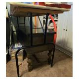 Large Upholstered Work Table with Metal Frame 62x24x37 Inch