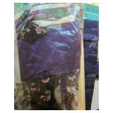 Collection of Assorted Purple and Floral Quilting Fabric Pieces