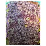 Collection of Assorted Purple and Floral Quilting Fabric Pieces