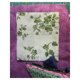 Collection of Assorted Purple and Floral Quilting Fabric Pieces