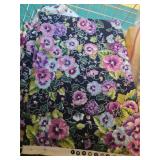 Collection of Assorted Purple and Floral Quilting Fabric Pieces