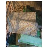 Collection of Assorted Green and Yellow Quilting Fabric Pieces