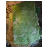 Collection of Assorted Green and Yellow Quilting Fabric Pieces