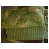 Collection of Assorted Green and Yellow Quilting Fabric Pieces
