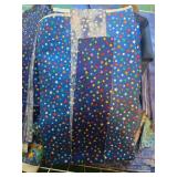 Collection of Blue Cotton Fabric Scraps and Quilting Pieces