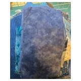 Collection of Blue Cotton Fabric Scraps and Quilting Pieces