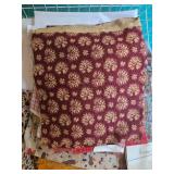 Assorted Quilting Fabric Remnants and Vintage Sewing Patterns