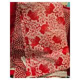 Collection of Red and Pink Heart-Themed Quilting Fabric Pieces