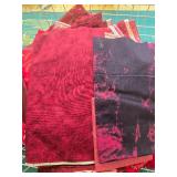 Collection of Red and Pink Heart-Themed Quilting Fabric Pieces