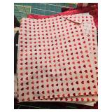 Collection of Red and Pink Heart-Themed Quilting Fabric Pieces