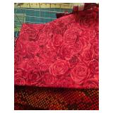 Collection of Red and Pink Heart-Themed Quilting Fabric Pieces