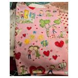 Collection of Red and Pink Heart-Themed Quilting Fabric Pieces