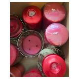 Collection of Red and Ivory Candles in Glass and Pillar Styles