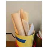 Office Supply and Stationery Lot with Rolled Paper, Organizers, and Desk Accessories