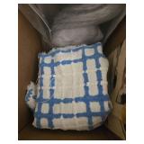 Home Decor and Fabric Lot with Wall Clock, Throw Blanket, Pillow Covers, and Sticker Book