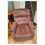 Reclining Upholstered Armchair in Mauve Fabric