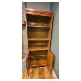 Wooden Bookshelf with Cabinet Storage 75x30x17 Inches