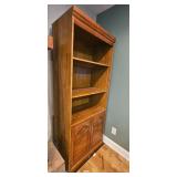 Wooden Bookshelf with Cabinet Storage 75x30x17 Inches
