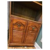 Wooden Bookshelf with Cabinet Storage 75x30x17 Inches