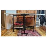 White Folding Drop-Leaf Drafting Table on Casters 35x60x36 Inches