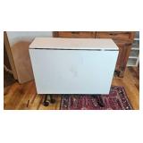 White Folding Drop-Leaf Drafting Table on Casters 35x60x36 Inches