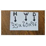 White Folding Drop-Leaf Drafting Table on Casters 35x60x36 Inches