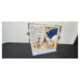 Nativity Scene Holy Bible Figurine with 2 Pairs of Eyeglasses in Cases