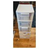 Plastic Drawer Unit with Office Supplies, Stationery, Books, and Accessories
