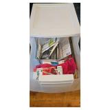 Plastic Drawer Unit with Office Supplies, Stationery, Books, and Accessories