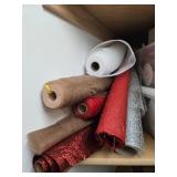 Collection of Gift Wrap Supplies with Rolls, Bows, Ribbons, and Decorative Pieces