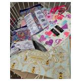 Assorted Gift Bags, Shredded Paper Filler, and Holiday Wrapping Lot