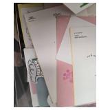 Collection of Assorted Greeting Cards in Plastic Storage Bin