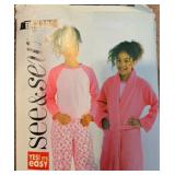 Lot of Fleece Sewing Patterns and Various Fabrics