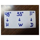 Wooden Bookcase with 3 Shelves, 48in x 33in x 11in