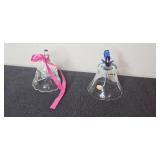 Set of 5 Decorative Glass and Crystal Bells Assorted Styles
