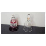 Set of 5 Decorative Glass and Crystal Bells Assorted Styles