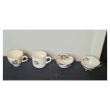 Assorted Vintage Teacups, Saucers, and Decorative Porcelain Dishes