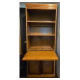 Wooden Secretary Desk Hutch with Shelves and Cabinet Storage 75x30x17 in
