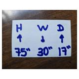 Wooden Secretary Desk Hutch with Shelves and Cabinet Storage 75x30x17 in