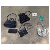 Collection of Handbags, Clutches, and Wallets Including Kate Spade