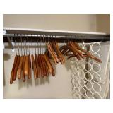 Closet Organization Set with Wooden Hangers, Hanging Organizer, and Shoe Rack