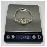 Vintage Hamilton 14K White Gold and Diamond Ladies Manual Wind-Up Watch (6.5") in Working Condition Vintage Hamilton 14K White Gold and Diamond Ladies Manual Wind-Up Watch (6.5") in Working Condition