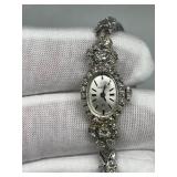 Vintage Hamilton 14K White Gold and Diamond Ladies Manual Wind-Up Watch (6.5") in Working Condition Vintage Hamilton 14K White Gold and Diamond Ladies Manual Wind-Up Watch (6.5") in Working Condition